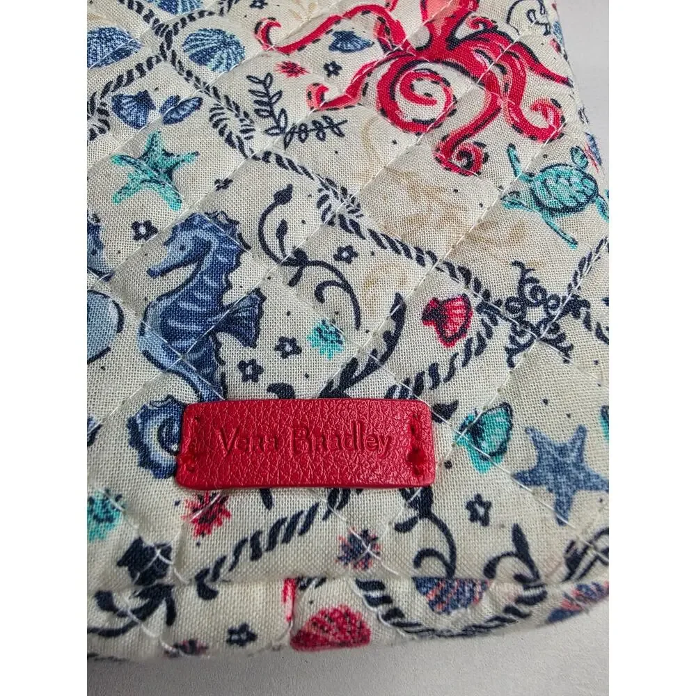 Vera Bradley Quilted Nautical Sea Life Case Pouch Snap Closure.Marinecore.